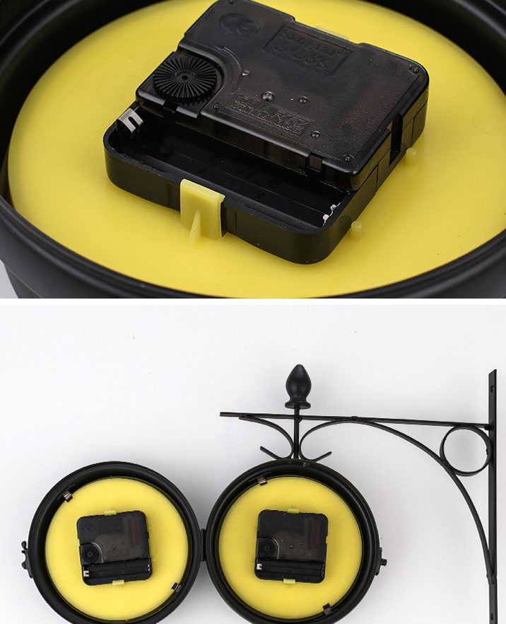 Double-sided wall clock in vintage design, classic clock for living room and hallway | Bowlift