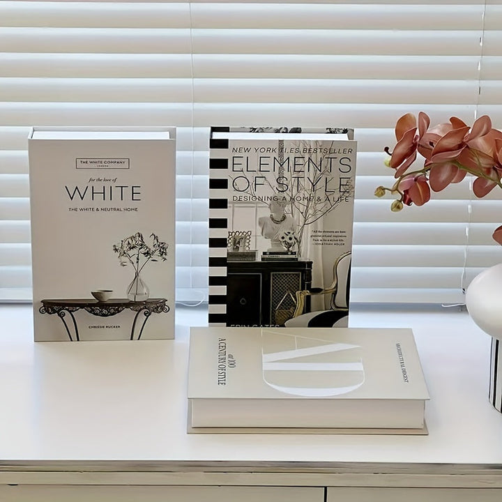 ChicDecor - Set of 3 Elegant Books for Interior Style Bowlift
