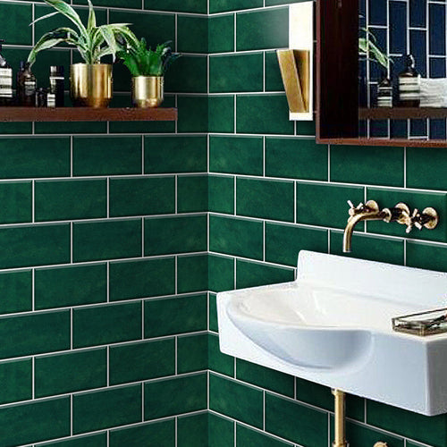 BowLift | Mosaic tiles peel and attach tiles PVC backsplash peel and attach wall tiles in green