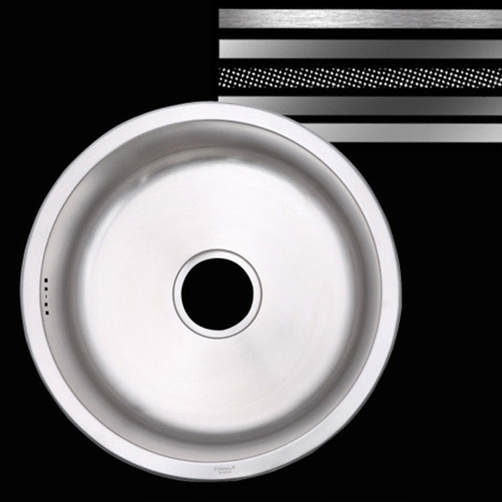 BowLift | Round Single Bowl Kitchen Sink Stainless Steel Sink with Drain Strainer Set
