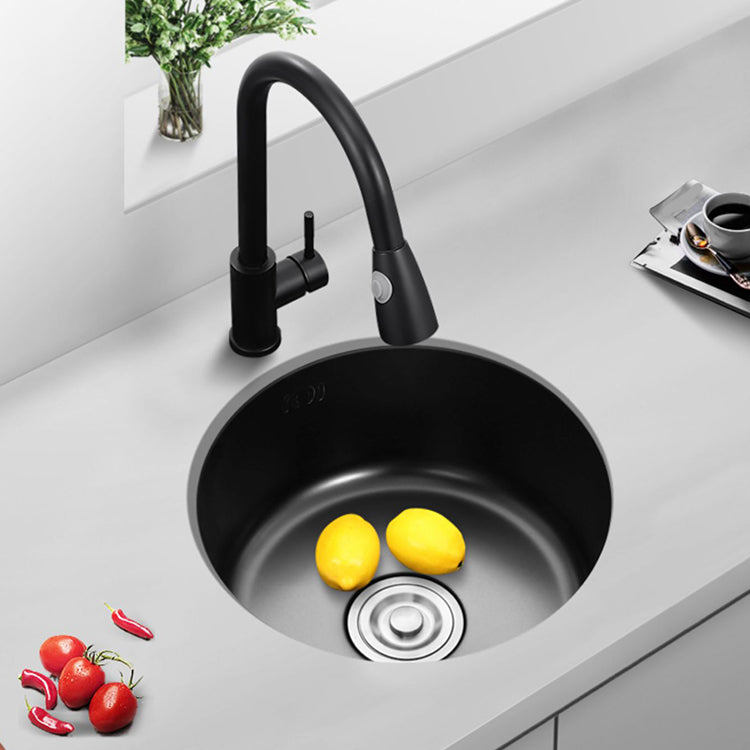 BowLift | Single Bowl Kitchen Sink Round Stainless Steel Sink with Drain Basket Kits