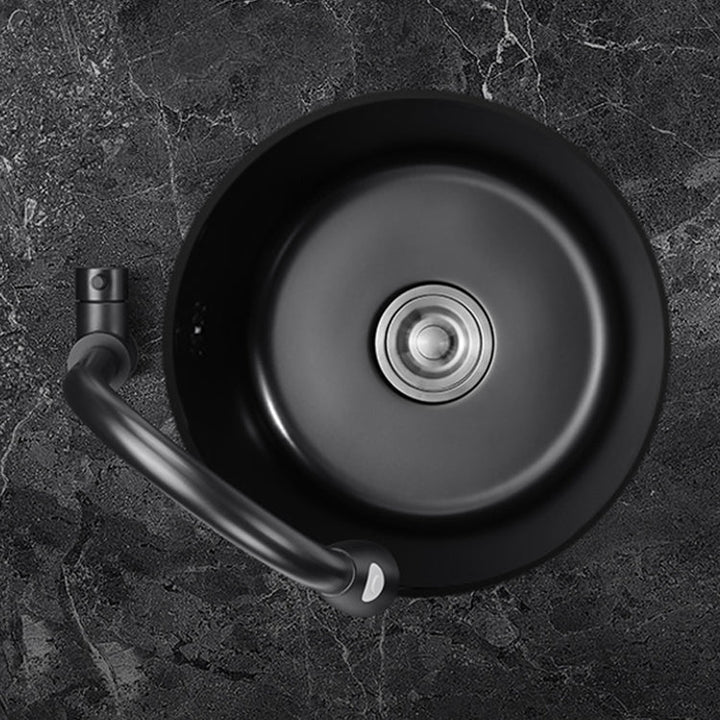 BowLift | Single Bowl Kitchen Sink Round Stainless Steel Sink with Drain Basket Kits