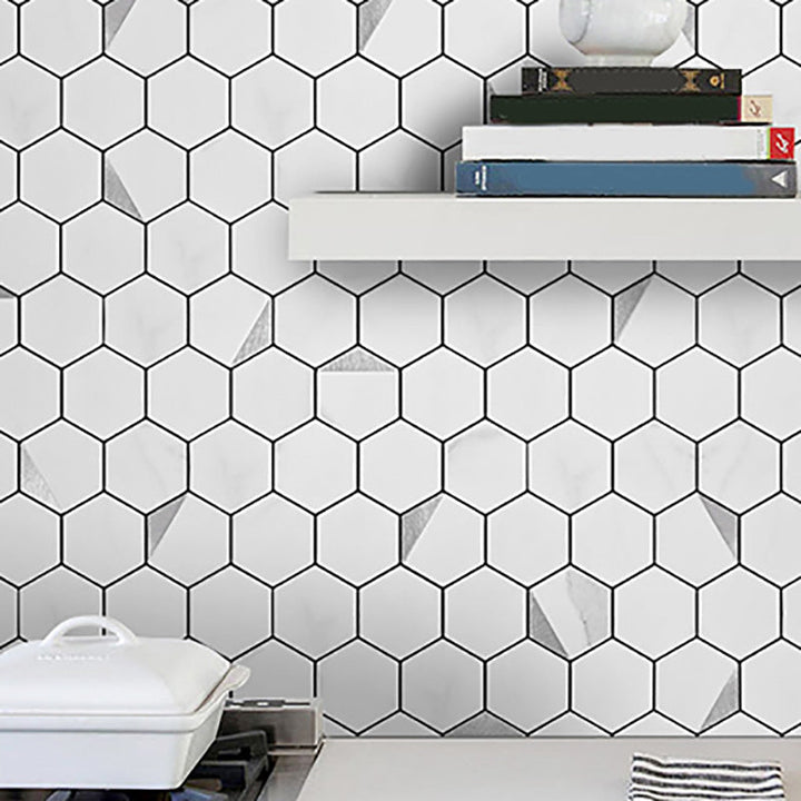 BowLift | Hexagonal Modern Peel and Stick Tiles Mosaic Tiles Peel and Stick Backdrops
