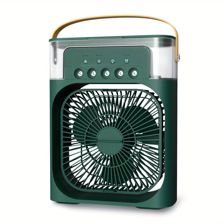 1pc Portable Air Conditioner, Household Small Air Cooler, Portable Air Adjustment For Office, 3 Speed Air Cooling Fan Humidifier, 5pcs Humidified Spray Heads For Home Appliances | Bowlift