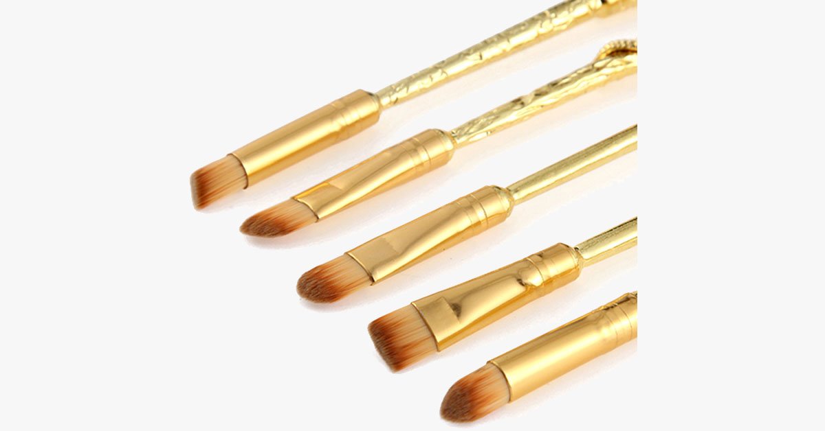 BowLift | Gold-coated Magic Brush Set with 5 gold-coated eyeshadow brushes - Works wonders on your eyes!