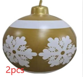 BowLift | Inflatable Christmas Ball Outdoor Decoration 60cm – Weather Resistant PVC Christmas Decoration