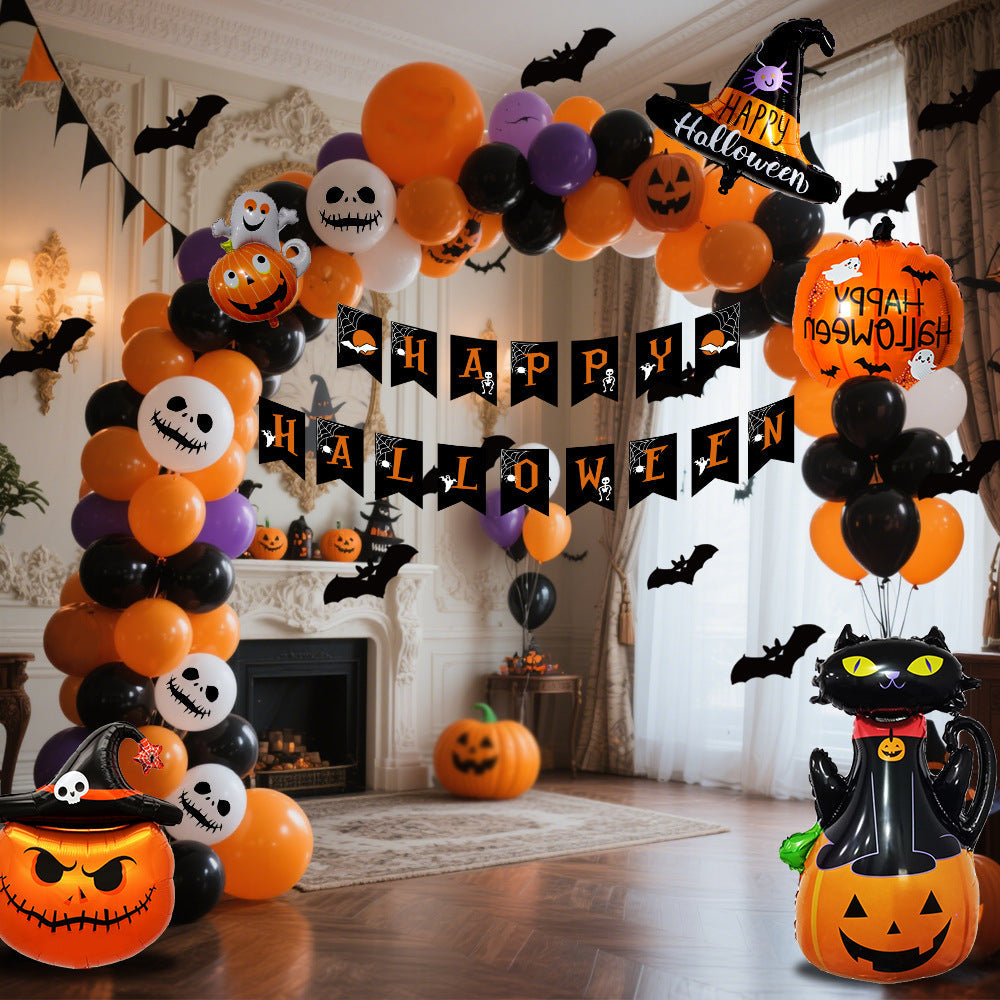 BowLift | Halloween Balloon Set – Black Orange Purple with Pumpkin Print