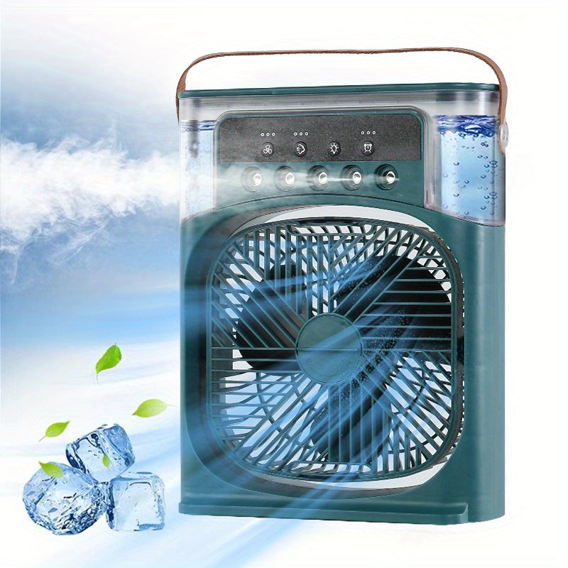 1pc Portable Air Conditioner, Household Small Air Cooler, Hydrocooling Fan, Portable Air Adjustment For Office, 3 Speed Air Cooling Fan Humidifier, 5pcs Humidified Spray Heads For Home Appliances | Bowlift