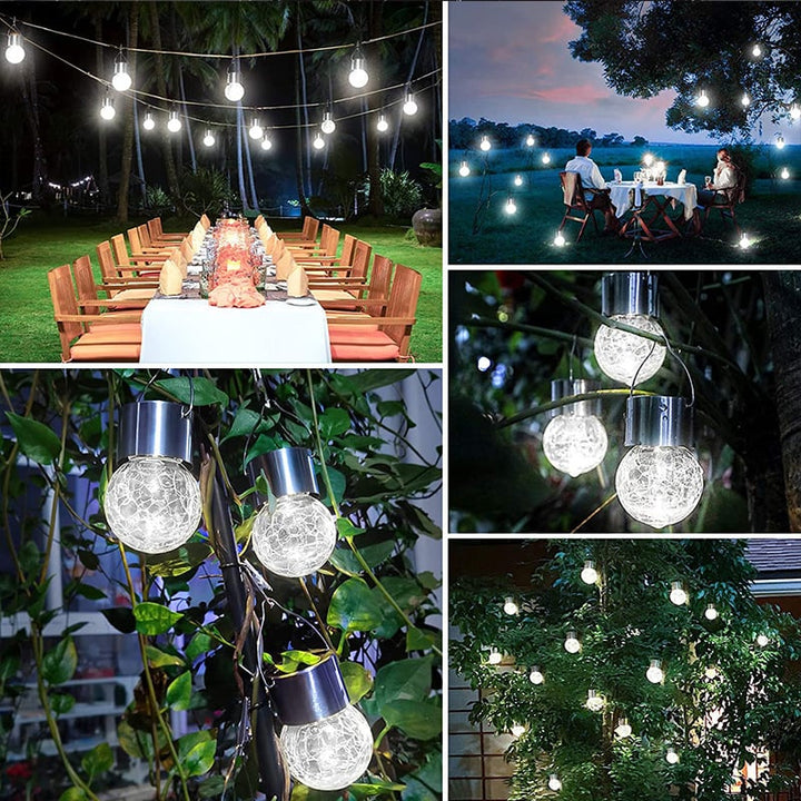 BowLift | Multicolor Crackle Glass Hanging Solar Light