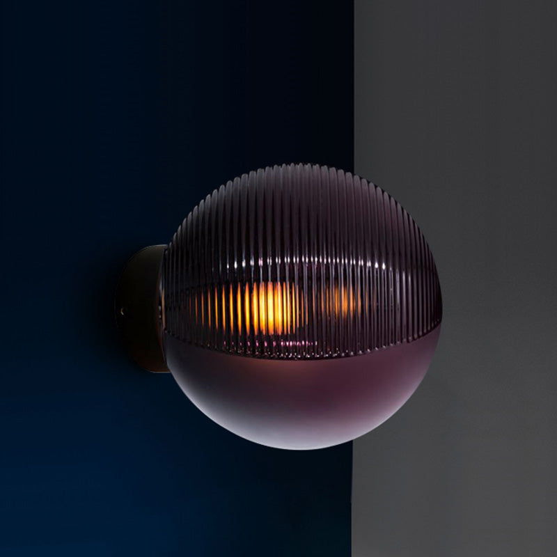 BowLift | Global Living Room Wall Mount Lighting Dark Purple Glass 1-Light Modern Wall Sconce