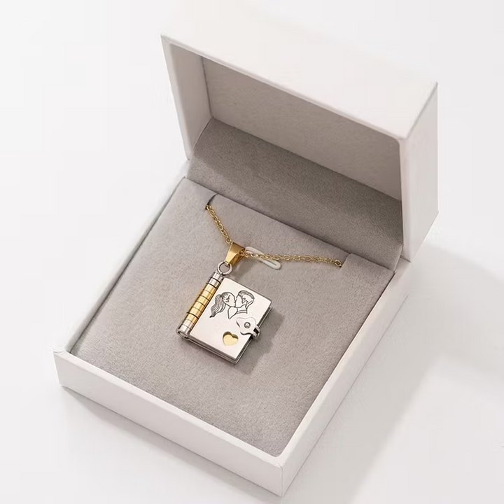 For Love – “I Love You” Book Necklace