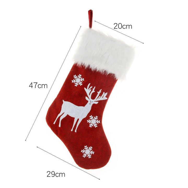 BowLift | Christmas Ornament With Light Burlap Embroidery Sock Gift Bag