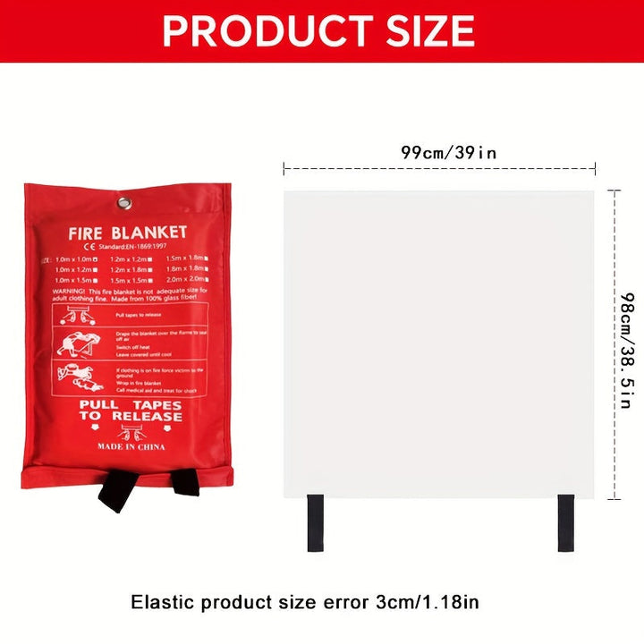 Fireproof fiberglass fire blanket – Compact safety blanket for home, kitchen, and car | Bowlift
