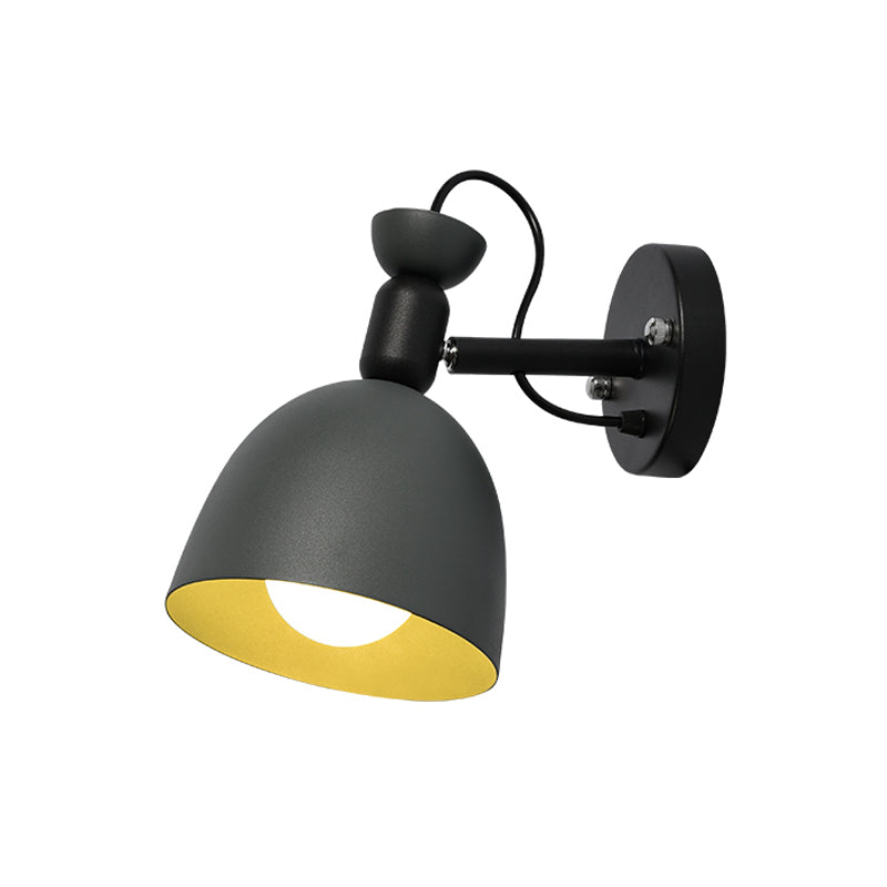 BowLift | 1 Light Wall Lamp Nordic Style Dome Shade Metal Wall Lamp in Black/White for Bedroom