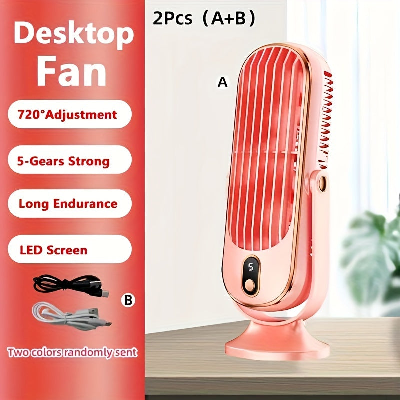 Portable Air Conditioner Fan - Large Battery, Dual Motor, 5-Speed Air Cooler with 720° Surround Air Blower - Ideal for Office, Camping, Outdoor RV, USB Fan - Great Gift for Thanksgiving, Halloween, Christmas | Bowlift