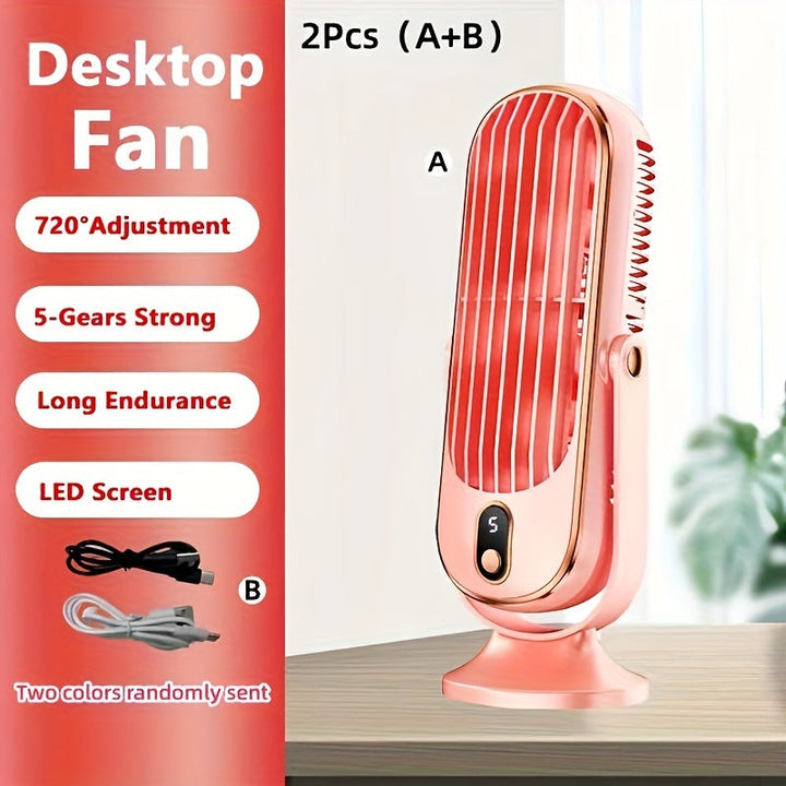 Portable Air Conditioner Fan - Large Battery, Dual Motor, 5-Speed Air Cooler with 720° Surround Air Blower - Ideal for Office, Camping, Outdoor RV, USB Fan - Great Gift for Thanksgiving, Halloween, Christmas | Bowlift