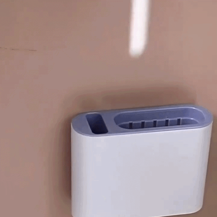 Silicone toilet brush with wall holder | Bowlift