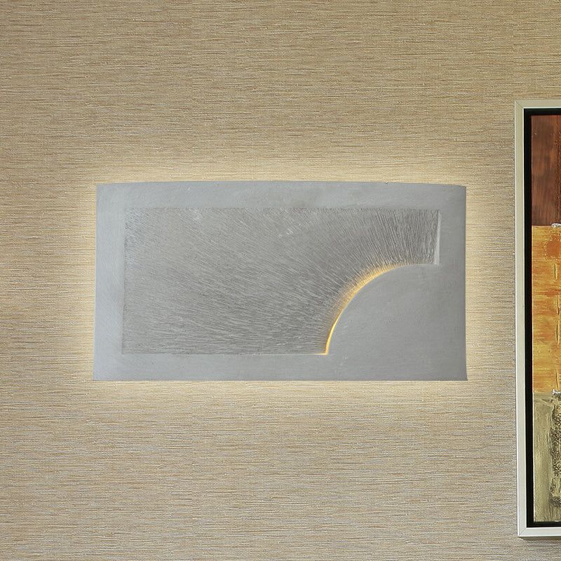 BowLift | 1 Head Wall Mount Light Modern Style Rectangle Cement Wall Lamp in Gray for Nightstands