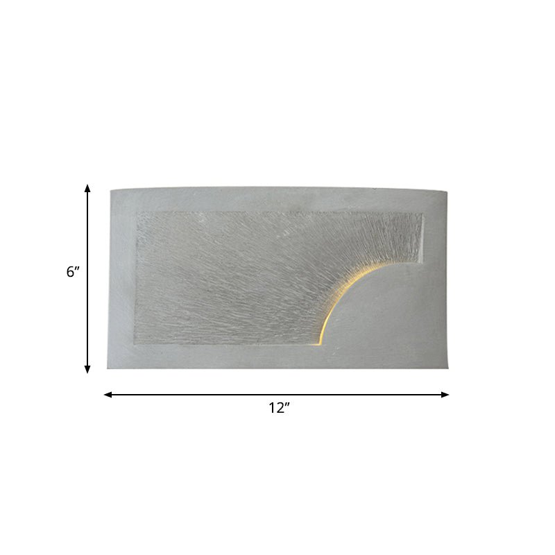 BowLift | 1 Head Wall Mount Light Modern Style Rectangle Cement Wall Lamp in Gray for Nightstands