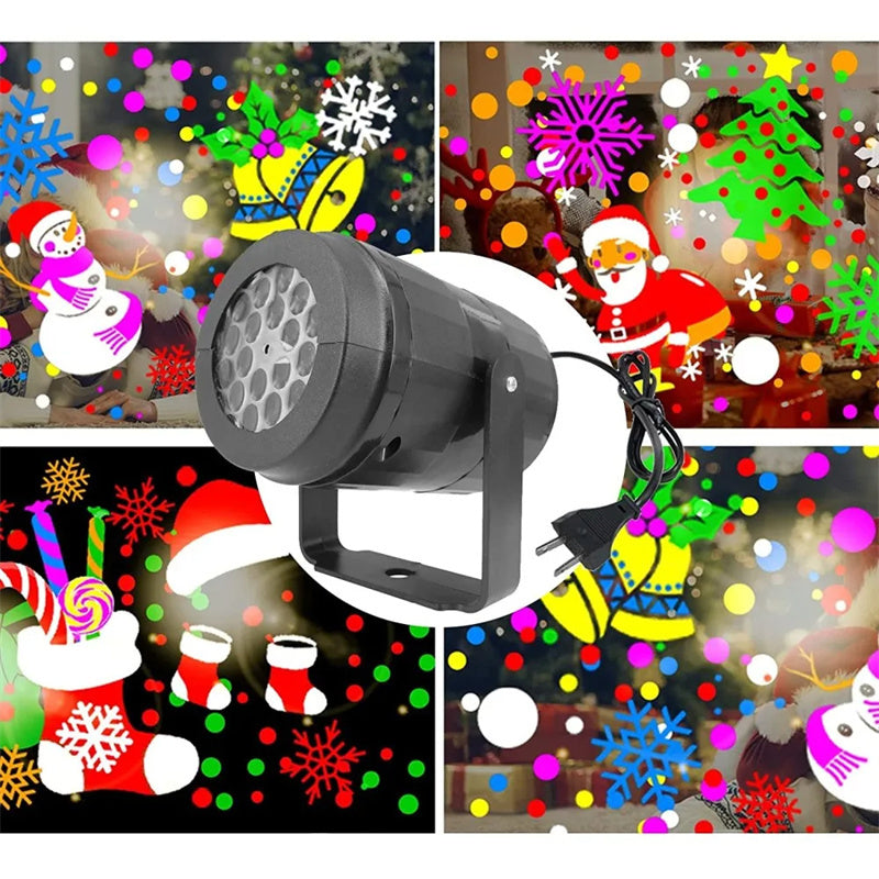BowLift | LED Christmas Projector Snowflake Light Show – Waterproof Outdoor Lamp with 16 Patterns