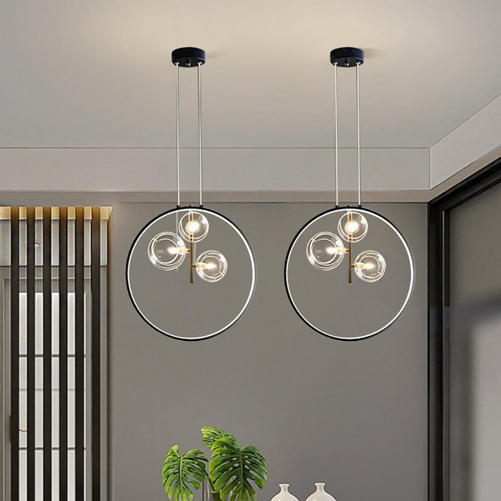 BowLift | Minimalist Glass Ball Pendant Light Black