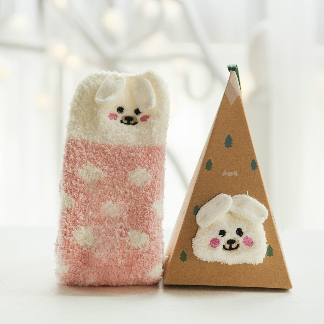 BowLift | Christmas socks in gift box design | Plush house & cuddle socks | Universal size