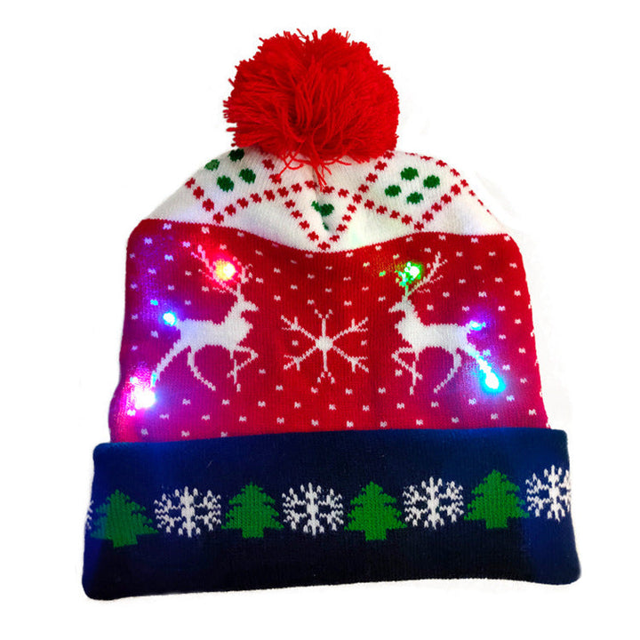 BowLift | Christmas Decoration Knitted LED Light Cap Christmas Tree Snowman Adult Child Hat