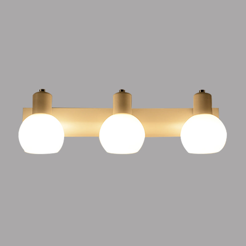 BowLift | Multi Globe Opal Glass Wall Lamp Modern 3-Light Bathroom Sconces Light in Black/White