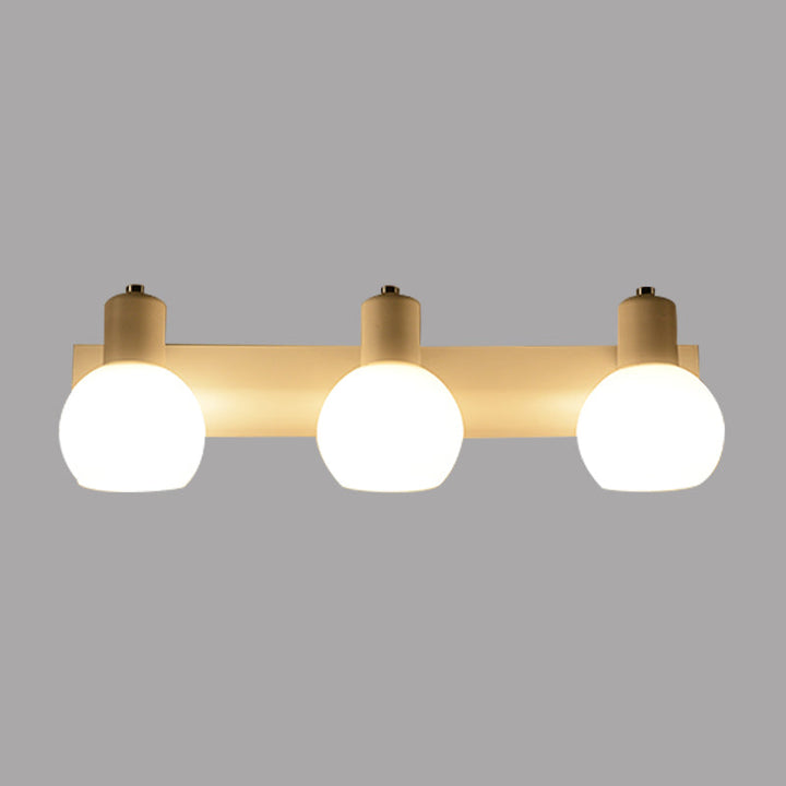 BowLift | Multi Globe Opal Glass Wall Lamp Modern 3-Light Bathroom Sconces Light in Black/White
