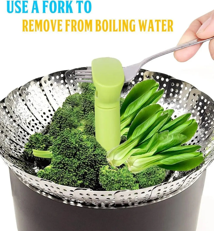 BowLift | Adjustable steam cooker made of stainless steel – Foldable basket for healthy cooking