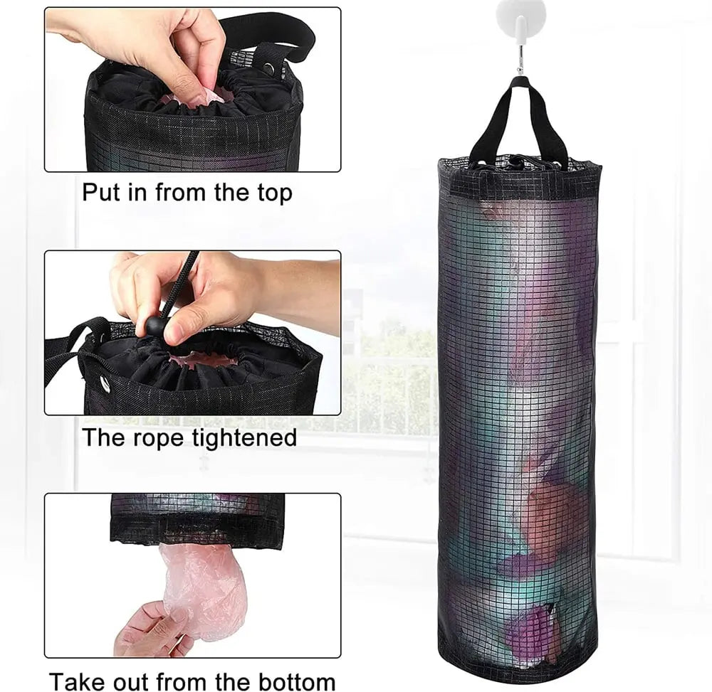 BowLift | Hanging Pocket Organizer – Breathable Mesh for Storing Kitchen Bags and Fruits/Veggies