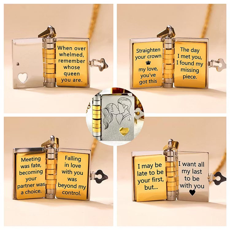 For Love – “I Love You” Book Necklace