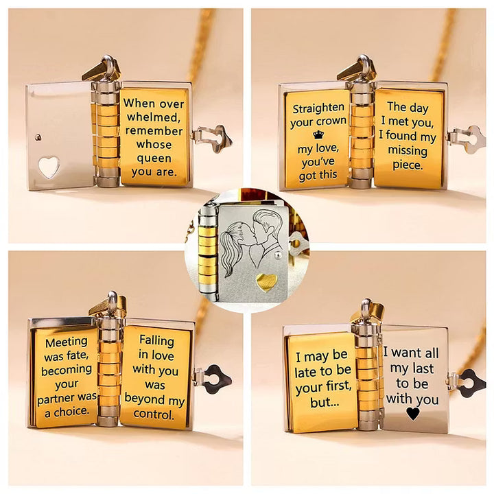 For Love – “I Love You” Book Necklace
