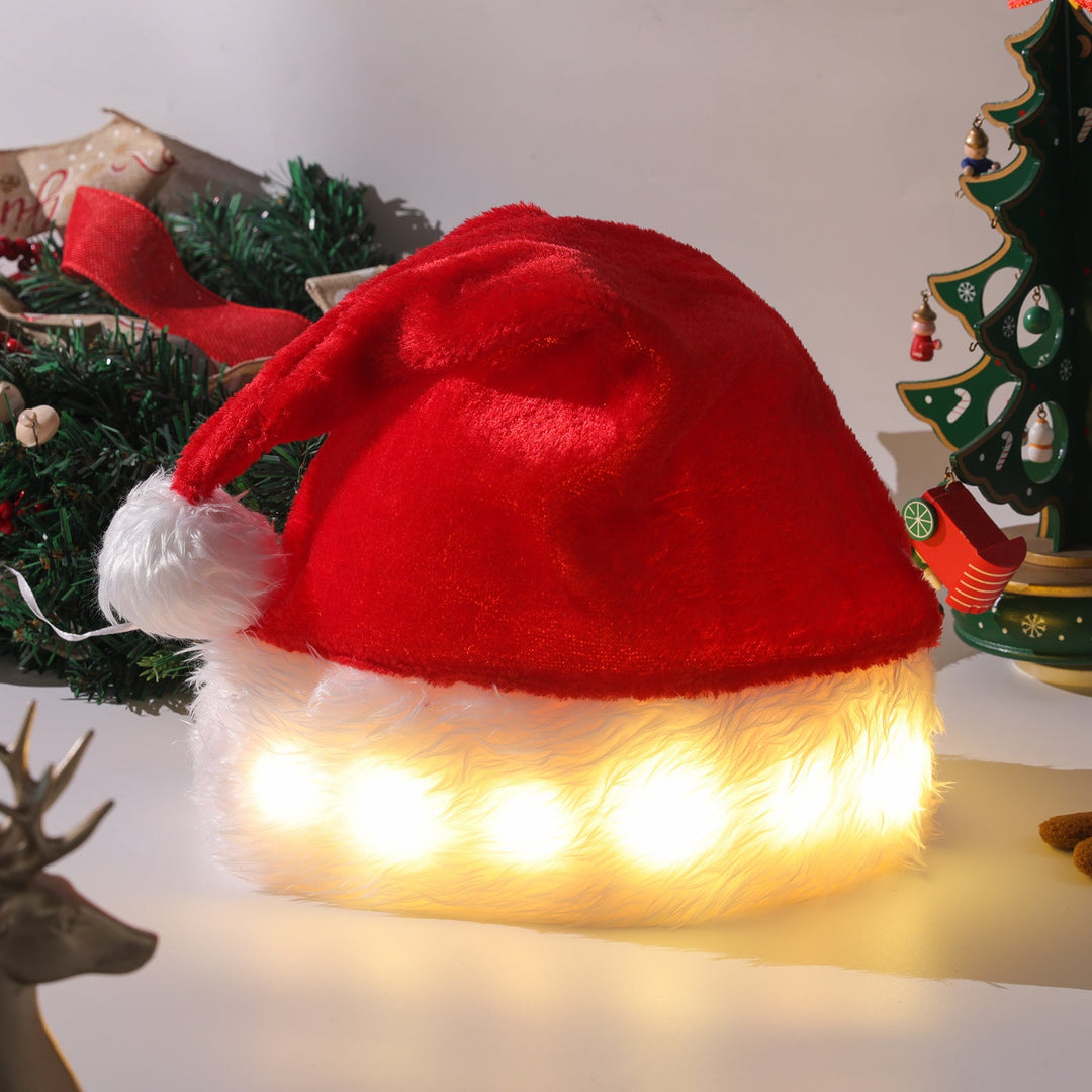 BowLift | Illuminated Christmas Hat with LED Lights – Soft Plush Santa Hat with Color Lights