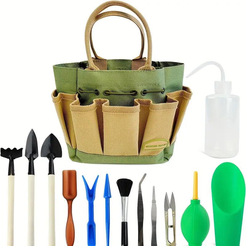 BowLift | Planturo Mini Garden Tool Set | 13-piece | For bonsai, succulents & houseplants | With organizer bag