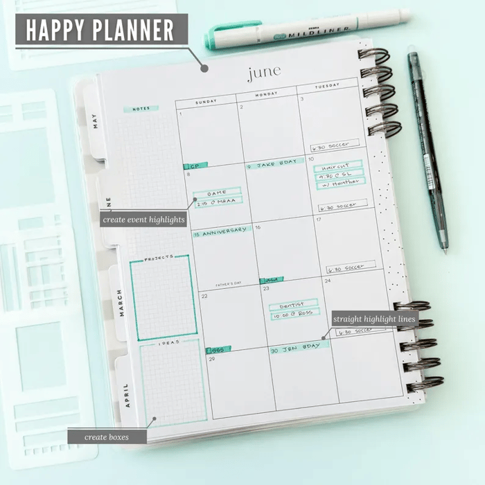 BowLift | Journal Stencil Set | Reusable Mylar Templates | Bullet Planner & Scrapbook Accessories