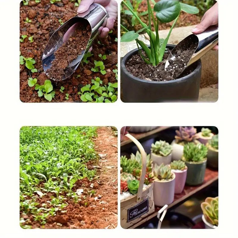 BowLift | Stainless Steel Scoop for Potting Soil – Robust Planting Scoop for Garden and Balcony