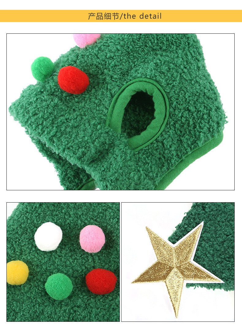BowLift | Christmas Pet Hat with Fluff and Golden Edge