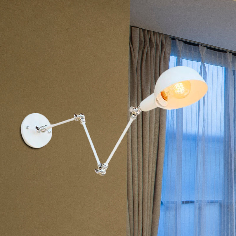 BowLift | 1 Bulb Wall Lamp Retro Style Swivel Arm Metal Mini Wall Light in White for the Home Office