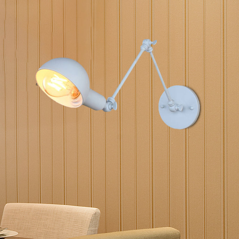 BowLift | 1 Bulb Wall Lamp Retro Style Swivel Arm Metal Mini Wall Light in White for the Home Office