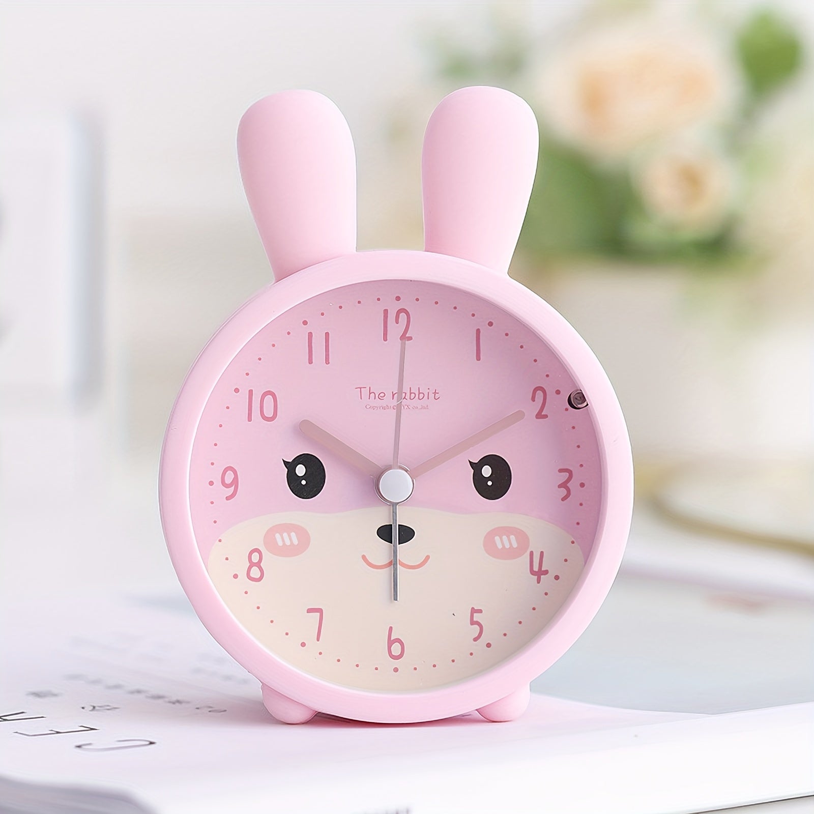 BowLift | Children's Alarm Clock with Night Light – Quiet, Rabbit Pattern & Compact Design