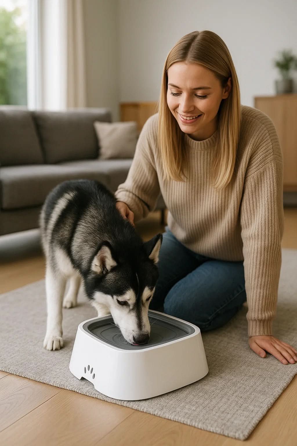 BowLift | Water Bowl with Anti-Spill Function & Floating Disc