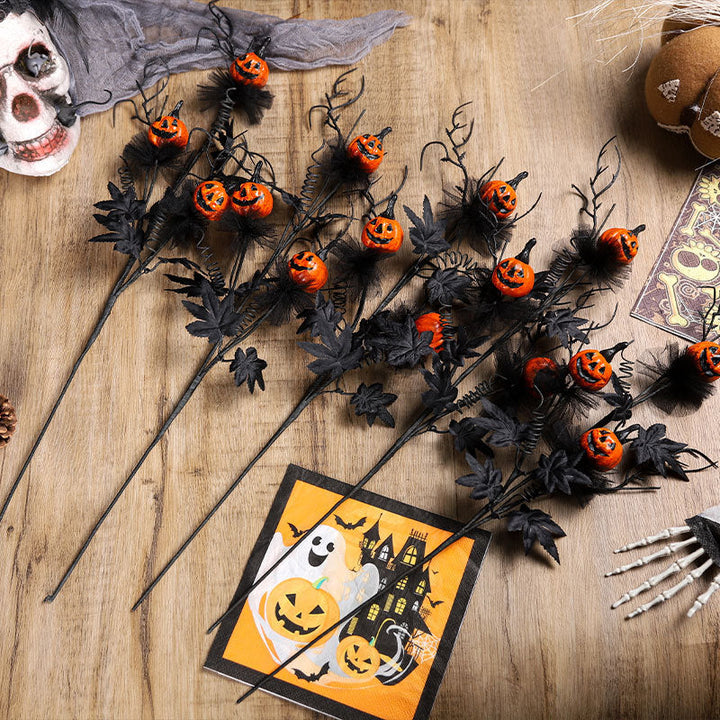 BowLift | Halloween Decoration – Black Pumpkin Branch Ornament