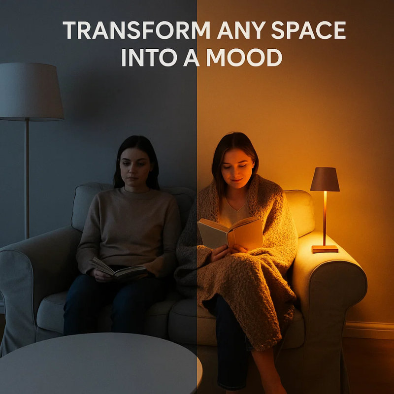 BowLift | Luminara™ | Modern Rechargeable LED Wireless Table Lamp | Portable Lighting for Home, Office & Outdoor Use