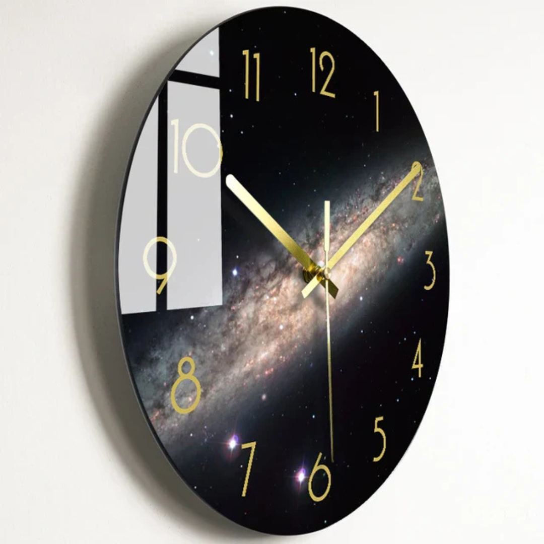 BowLift | Large Wall Clock Modern made of Glass | Elegant Kitchen Clock