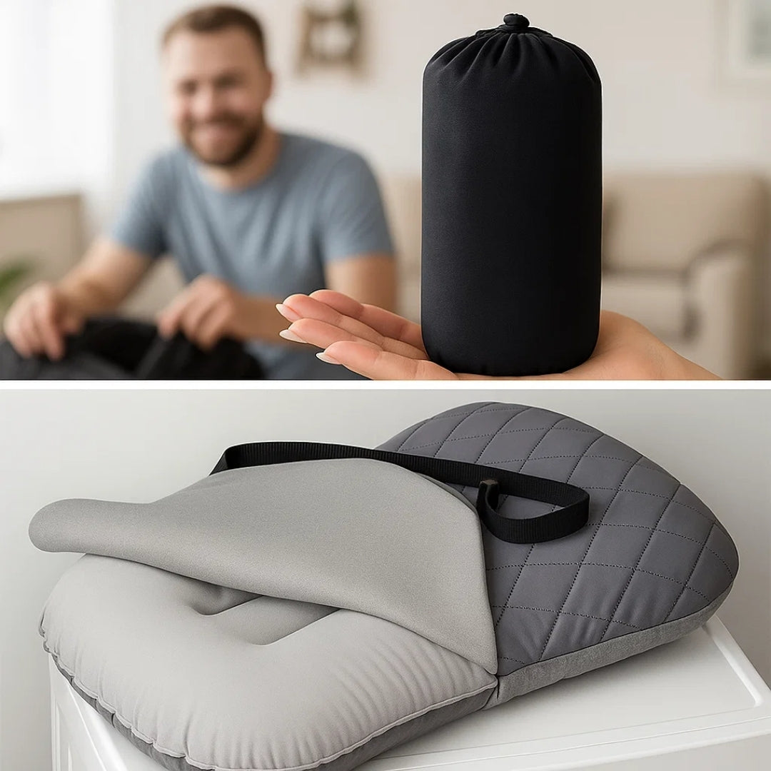 Ergonomic Neck Support – Inflatable & Lightweight – Eases Neck Pain – Compact for Flights & Train Bowlift