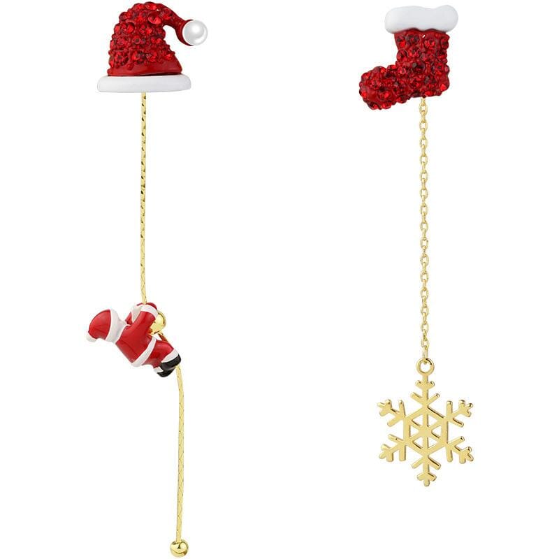 BowLift | Asymmetric Santa Earrings