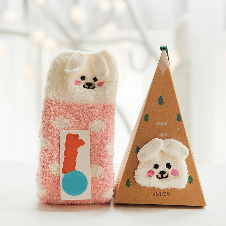 BowLift | 4 Pairs Christmas-themed Coral Fleece Soft Warm Socks