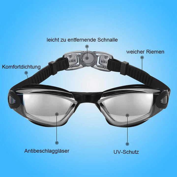 BowLift | No leak anti-fog UV protection triathlon swim goggles