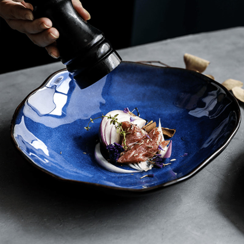 Ocean Waves Deep Blue Plate | Bowlift